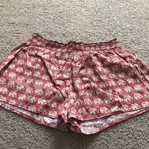Elephant print cozy shorts